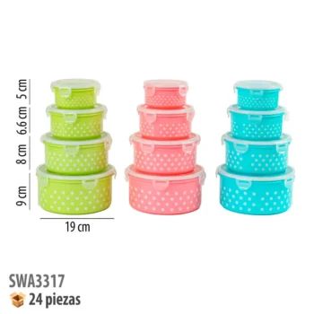 CONTENEDOR DE PLASTICO 4 PIEZAS