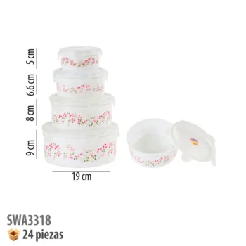 CONTENEDOR DE PLASTICO 4 PIEZAS