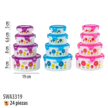 CONTENEDOR DE PLASTICO 4 PIEZAS