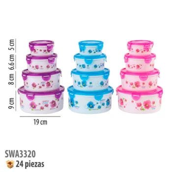CONTENEDOR DE PLASTICO 4 PIEZAS