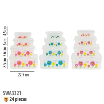 CONTENEDOR DE PLASTICO 4 PIEZAS