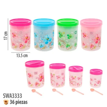 CONTENEDORES DE PLASTICO 4 PIEZAS