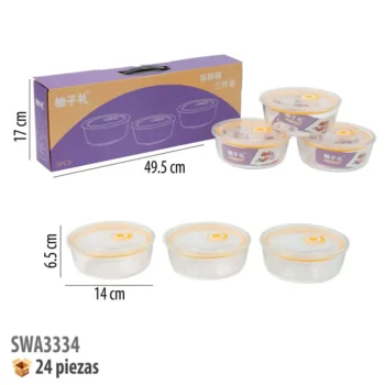 CONTENEDORES DE CRISTAL 3 PIEZAS