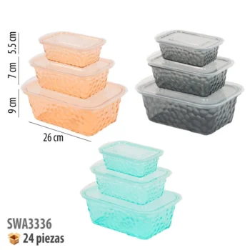 CONTENEDORES DE PLASTICO 3 PIEZAS