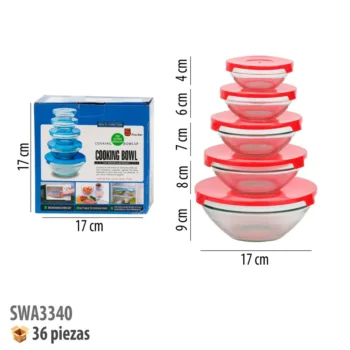 CONTENEDORES DE CRISTAL 5 PIEZAS