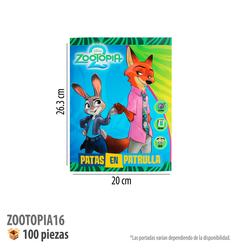 LIBRO PARA COLOREAR 16 PAGS ZOOTOPIA