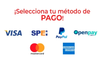 SPEI, Visa, Mastercard, AMEX, PayPal, Openpay